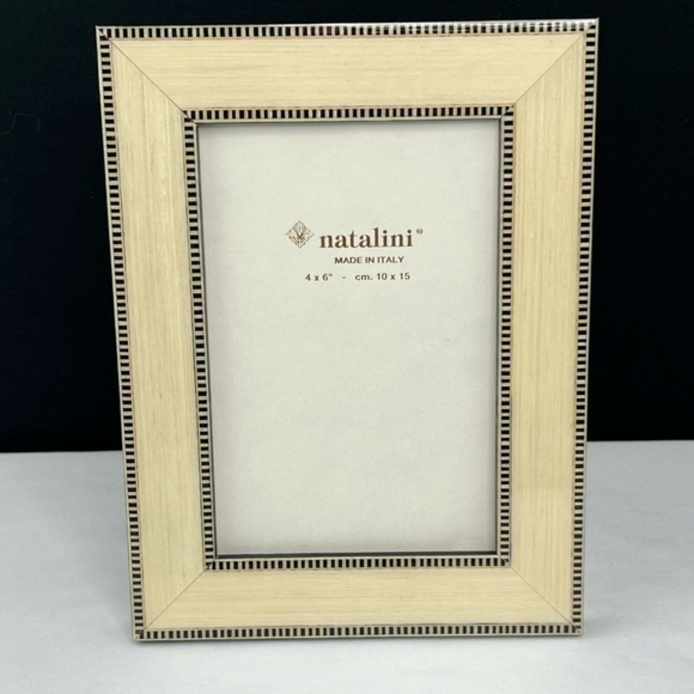 Natalini - ‘Ivory Double Border’ wood picture frame. 4” x 6”. NWT.